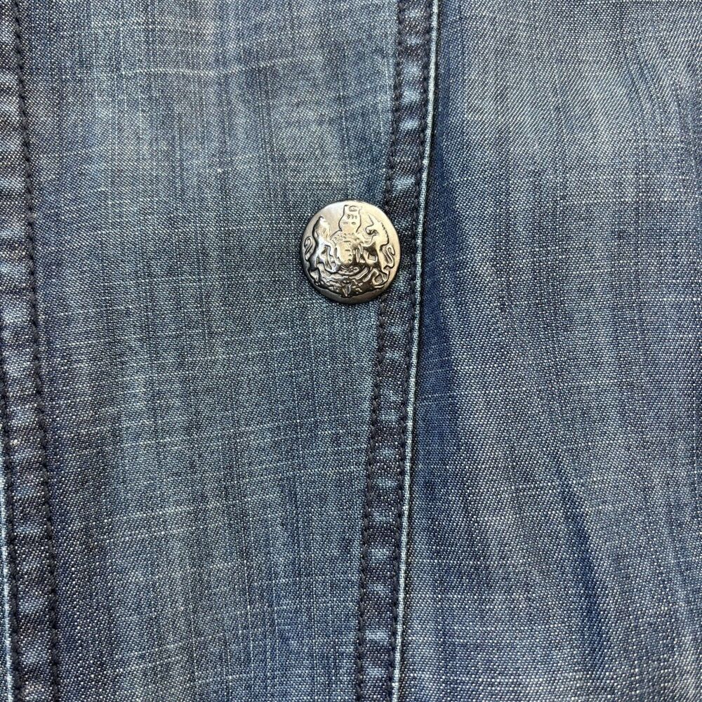 Coldwater Creek Women Chambray Denim Jacket Size 20-22 Spring Military Chic Blue - Picture 5 of 13
